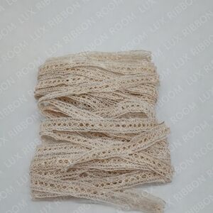 Vintage French Lace Trim 3 Yards 0.5" Antique Ivory Handmade Passementerie